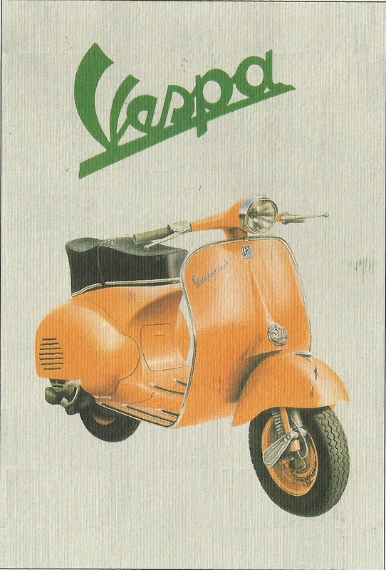 Vintage Vespa postcard